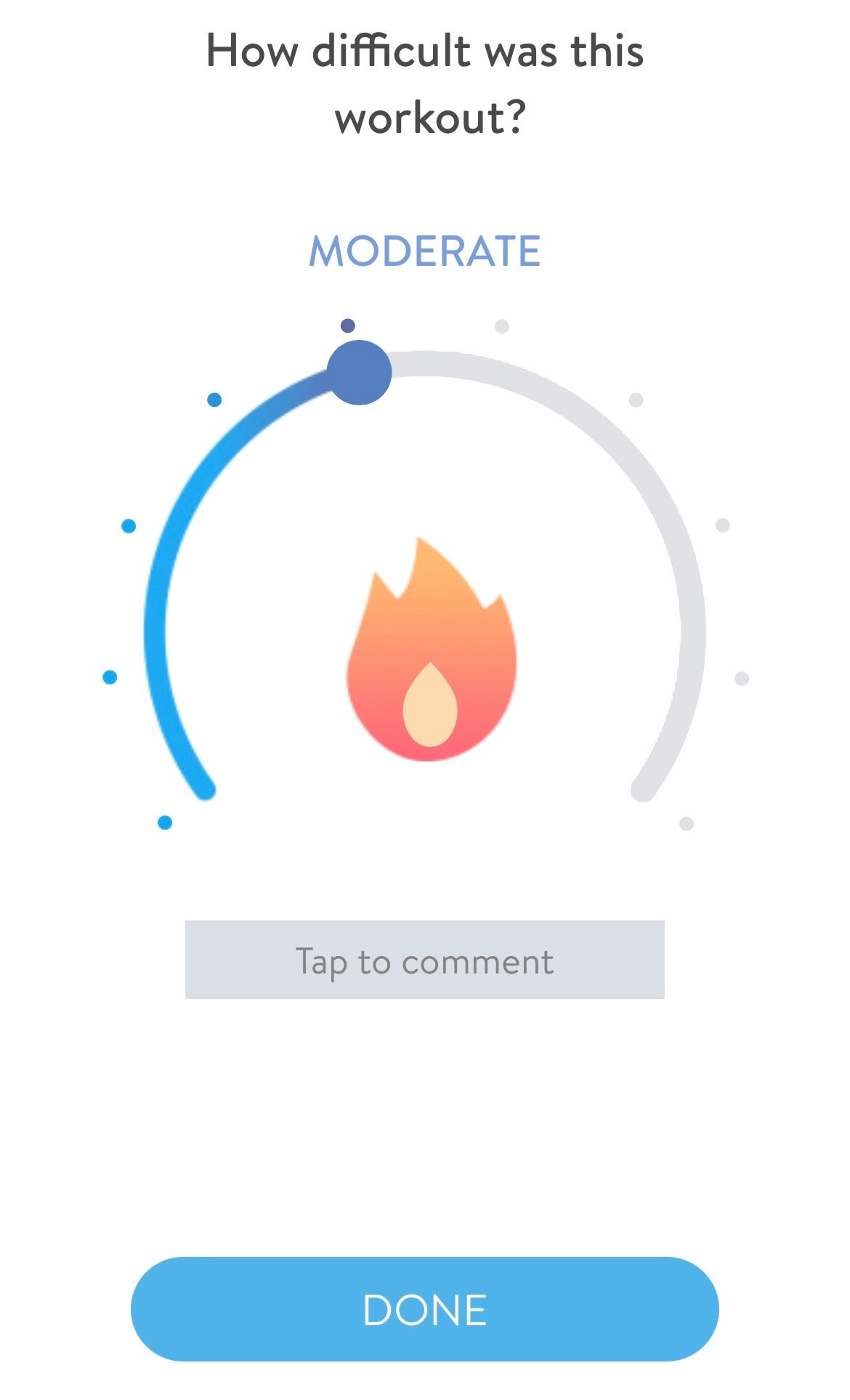 RPE rating after a workout in Specimen Training app