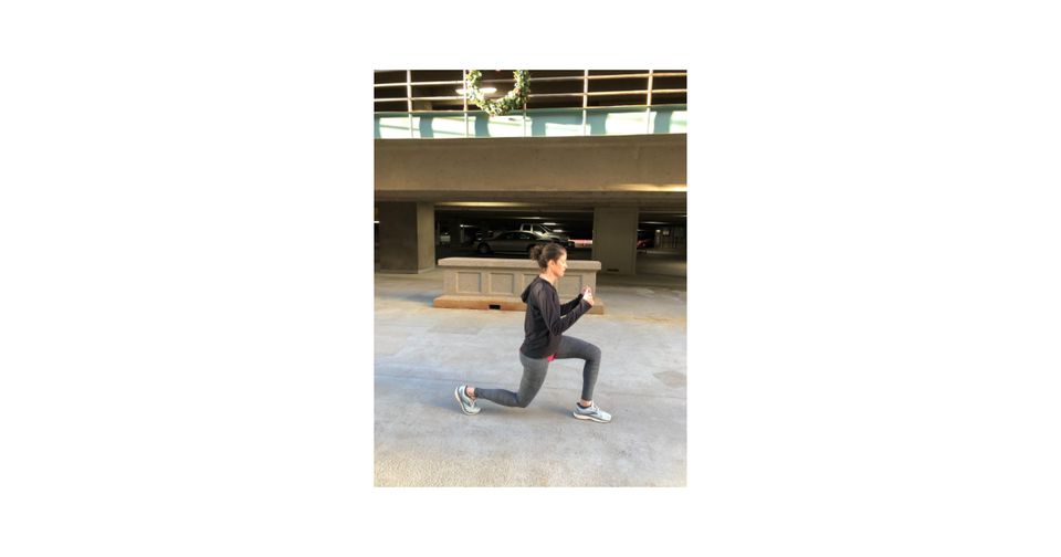 One of Eric's clients doing a lunge